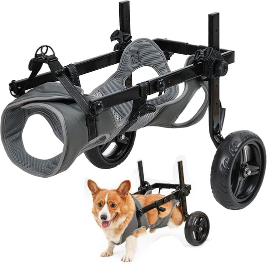Dog Wheelchair for Back Legs, Light Weight Dog&Cat&Pets Wheelchair Cart with Disabled Hind Legs Walking, Adjustable Doggy Wheelchair Cart with Wheels for Back Legs Large Dog