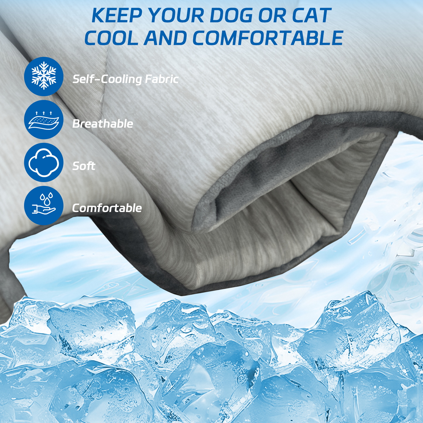 Dog Cooling Mat Self Coolings Foldable Cooling Pad for Dog in Summer Coolings Mat for Dogs and Cats Machine Washable