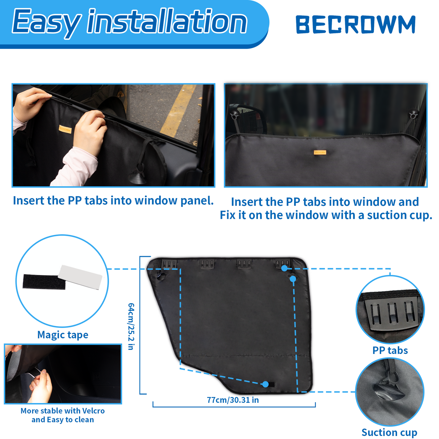 2 Packs Dog Car Door Protector -2025 Upgraded Waterproof Pet Cars Doors Cover Anti Scratch Vehicle Door Protector, Guard for Car Doors Dogs Claws Travel Back Window Nails Scratching Covers