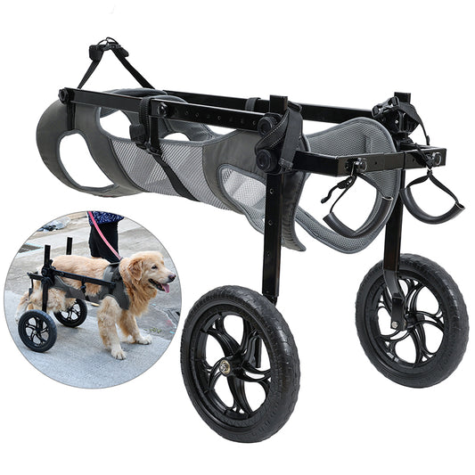 BECROWM Dog Wheelchair for Back Legs Large, Light Weight Dog&Cat&Pets Wheelchair- Cart with Disabled Hind Legs Walking, Adjustable Doggy Wheelchairs Cart with Wheels for Back Legs， (Gray, Large,XXL)